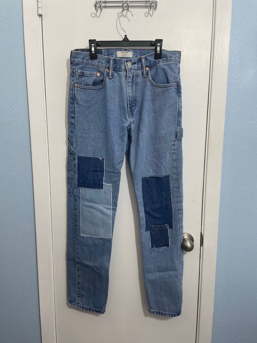 Levi's 502 Carpenter Jeans Size 29 High Rise Patchwork Grunge Skater Baggy